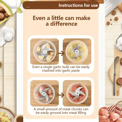 🔥 10,000 Sold This Week✨Electric Garlic Chopper, Mini Portable Veggie Cutter