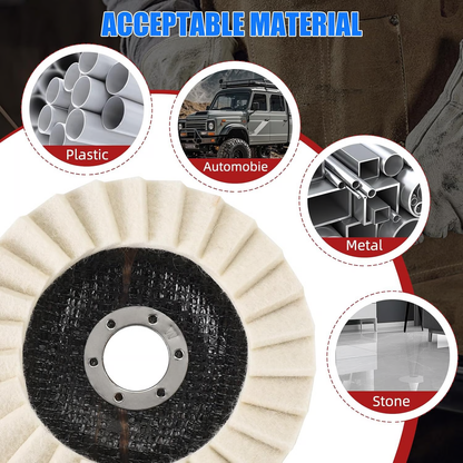 🏆 10,000 Sold This Week✨5 Inch Wool Polishing Wheels Set for Angle Grinders High Gloss Mirror Finish on Metal Glass Ceramic Stone Durable Efficient Design