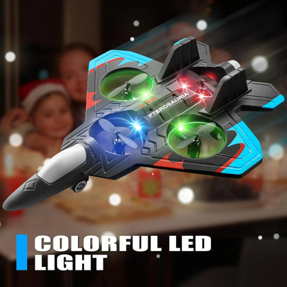 🔥 10,000 Sold This Week✨RC Stunt Fighter Jet Toy for Kids with 360° Flips & LED Lights
