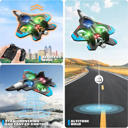 🔥 10,000 Sold This Week✨RC Stunt Fighter Jet Toy for Kids with 360° Flips & LED Lights