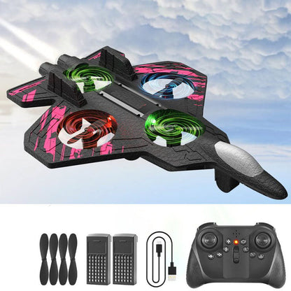 🔥 10,000 Sold This Week✨RC Stunt Fighter Jet Toy for Kids with 360° Flips & LED Lights