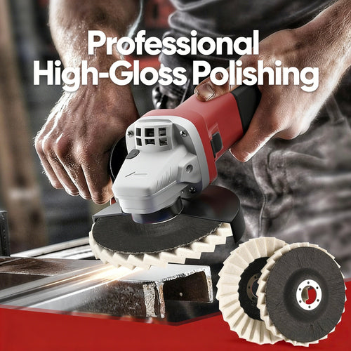 🏆 10,000 Sold This Week✨5 Inch Wool Polishing Wheels Set for Angle Grinders High Gloss Mirror Finish on Metal Glass Ceramic Stone Durable Efficient Design