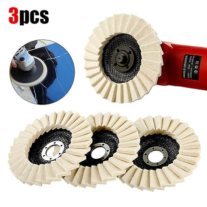 🏆 10,000 Sold This Week✨5 Inch Wool Polishing Wheels Set for Angle Grinders High Gloss Mirror Finish on Metal Glass Ceramic Stone Durable Efficient Design