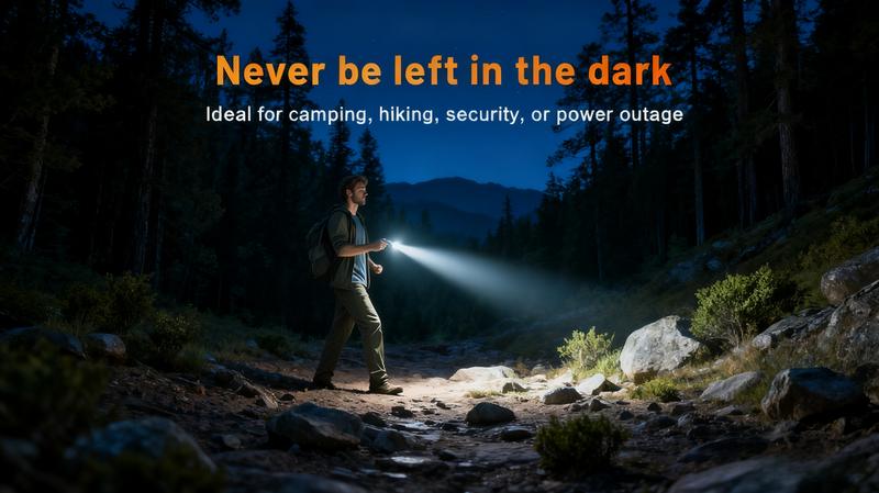 🔦Pocket Rechargeable EDC Flashlight: 500 Lumens Mini Keychain Light with Fire Starter & Window Breaker