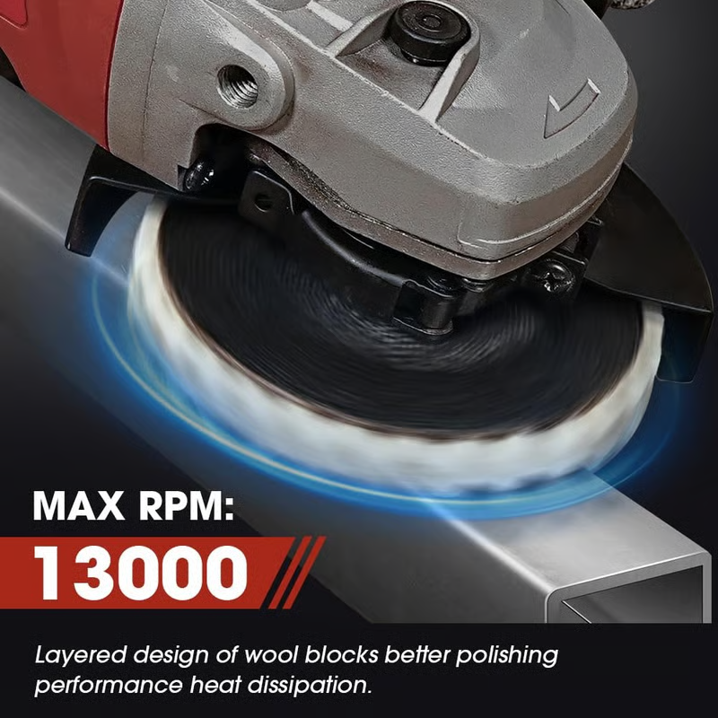 🏆 10,000 Sold This Week✨5 Inch Wool Polishing Wheels Set for Angle Grinders High Gloss Mirror Finish on Metal Glass Ceramic Stone Durable Efficient Design