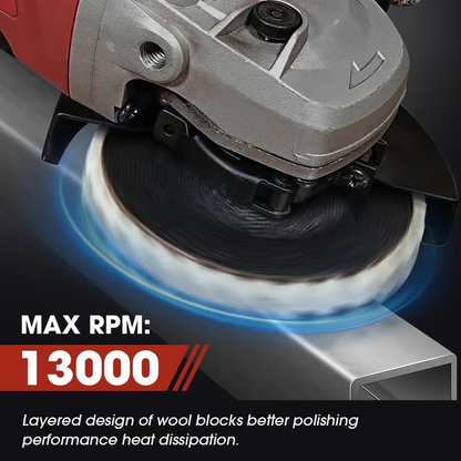 🏆 10,000 Sold This Week✨5 Inch Wool Polishing Wheels Set for Angle Grinders High Gloss Mirror Finish on Metal Glass Ceramic Stone Durable Efficient Design