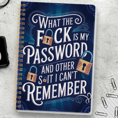🔥Last Day 60% OFF - 📅Funny Password Notebook - Spiral Bound with Lock Icons & Funny Security Phrases✍️