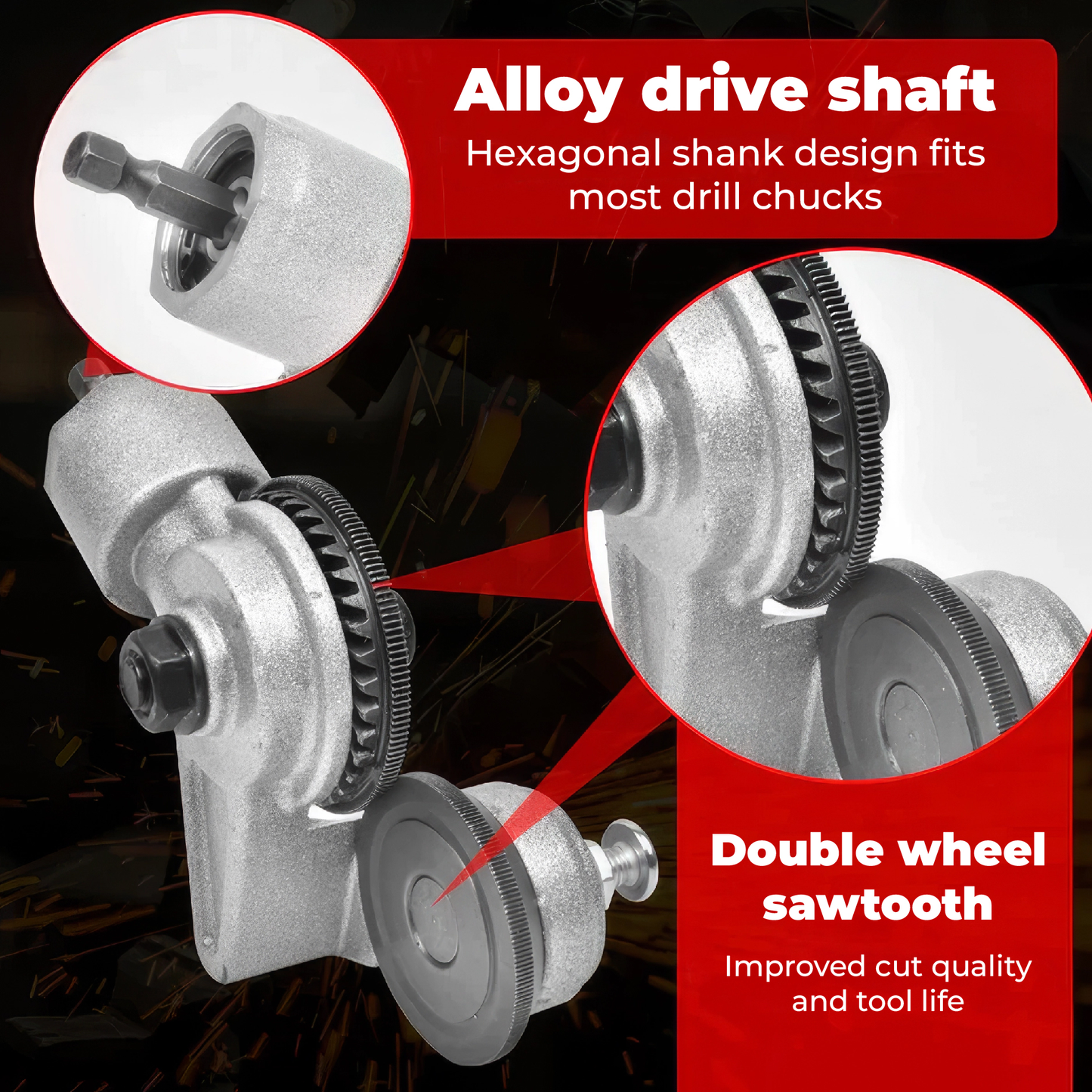 🎉 New Year Sale 50% OFF & Free Shipping🎉Titanium Drill Nibbler – Sheet Metal Cutting Tool