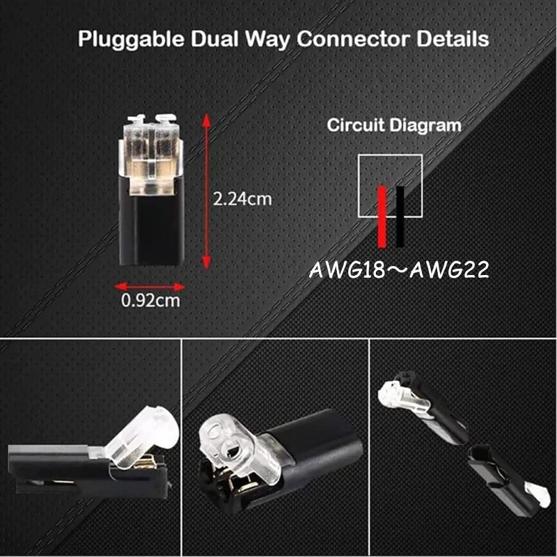 🔥Time-Limited Offer -🔌2-Pin Solderless Wire Connector – Compact Plug for LED Strips & 18–22 AWG Cables