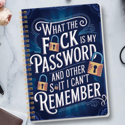 🔥Last Day 60% OFF - 📅Funny Password Notebook - Spiral Bound with Lock Icons & Funny Security Phrases✍️
