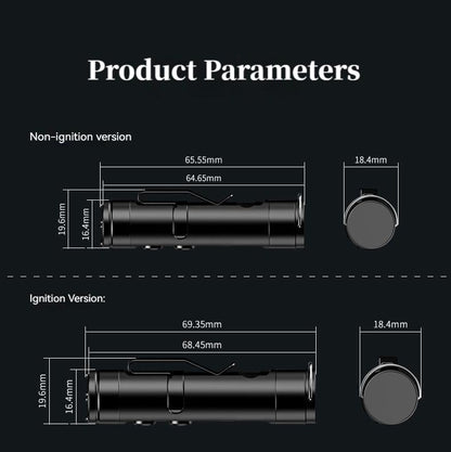 🔦Pocket Rechargeable EDC Flashlight: 500 Lumens Mini Keychain Light with Fire Starter & Window Breaker
