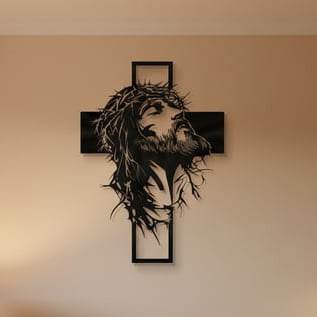 🎄✝️Metal Jesus and Cross Wall Art: Christian Home Decor