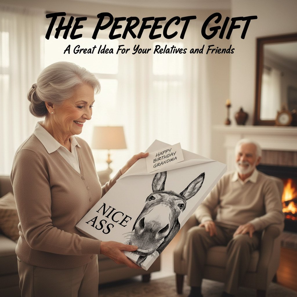 🔥 10,000 Sold This Week✨Funny Bathroom Wall Art - "Nice Ass" Donkey Print(No Frame)