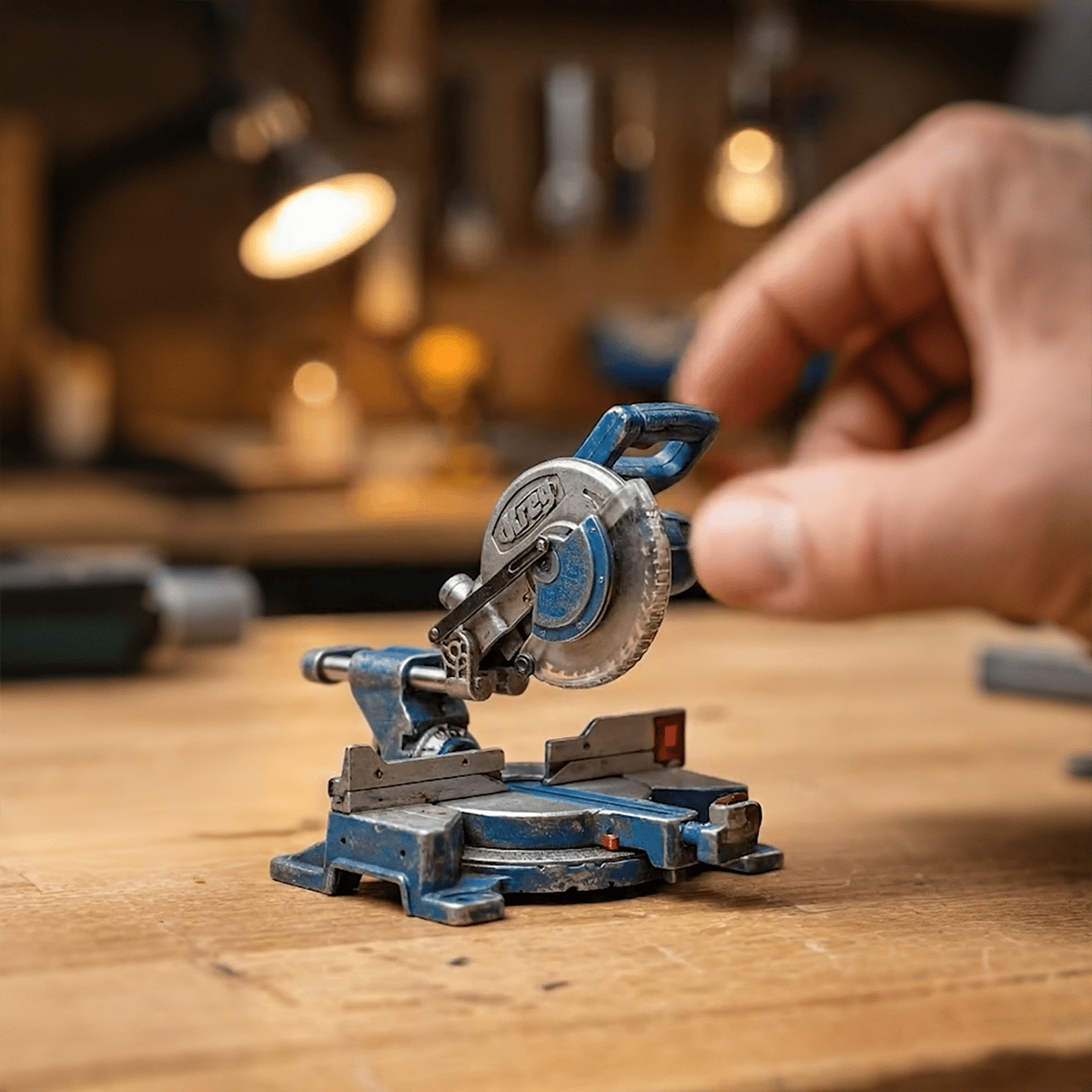 🛠️ 2-in-1 Mini Mitre Saw Keychain: Portable Cutting Tool + Collector's Item for Tool Enthusiasts