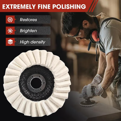 🏆 10,000 Sold This Week✨5 Inch Wool Polishing Wheels Set for Angle Grinders High Gloss Mirror Finish on Metal Glass Ceramic Stone Durable Efficient Design
