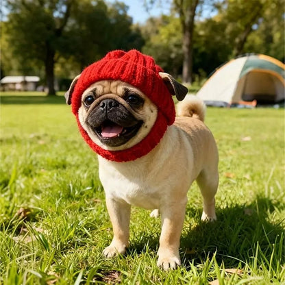 🔥 10,000 Sold This Week✨ - 🐾Red Wool Knit Dog Beanie with Ear Flaps – Warm Winter Hat