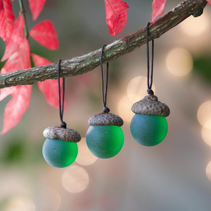 🔥 10,000 Sold This Week✨-🌊Handmade Sea Glass Acorn Ornaments