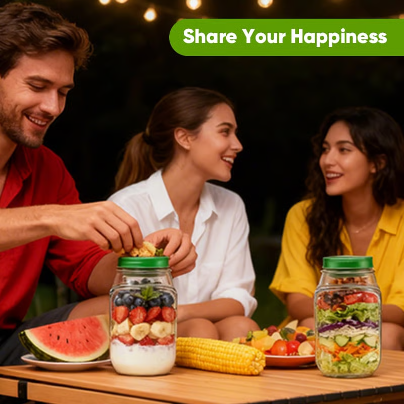 🔥 10,000 Sold This Week✨Salad Jar with Side Opening,Seal Salad Jars