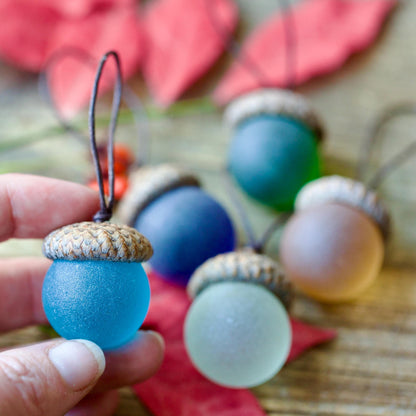 🔥 10,000 Sold This Week✨-🌊Handmade Sea Glass Acorn Ornaments