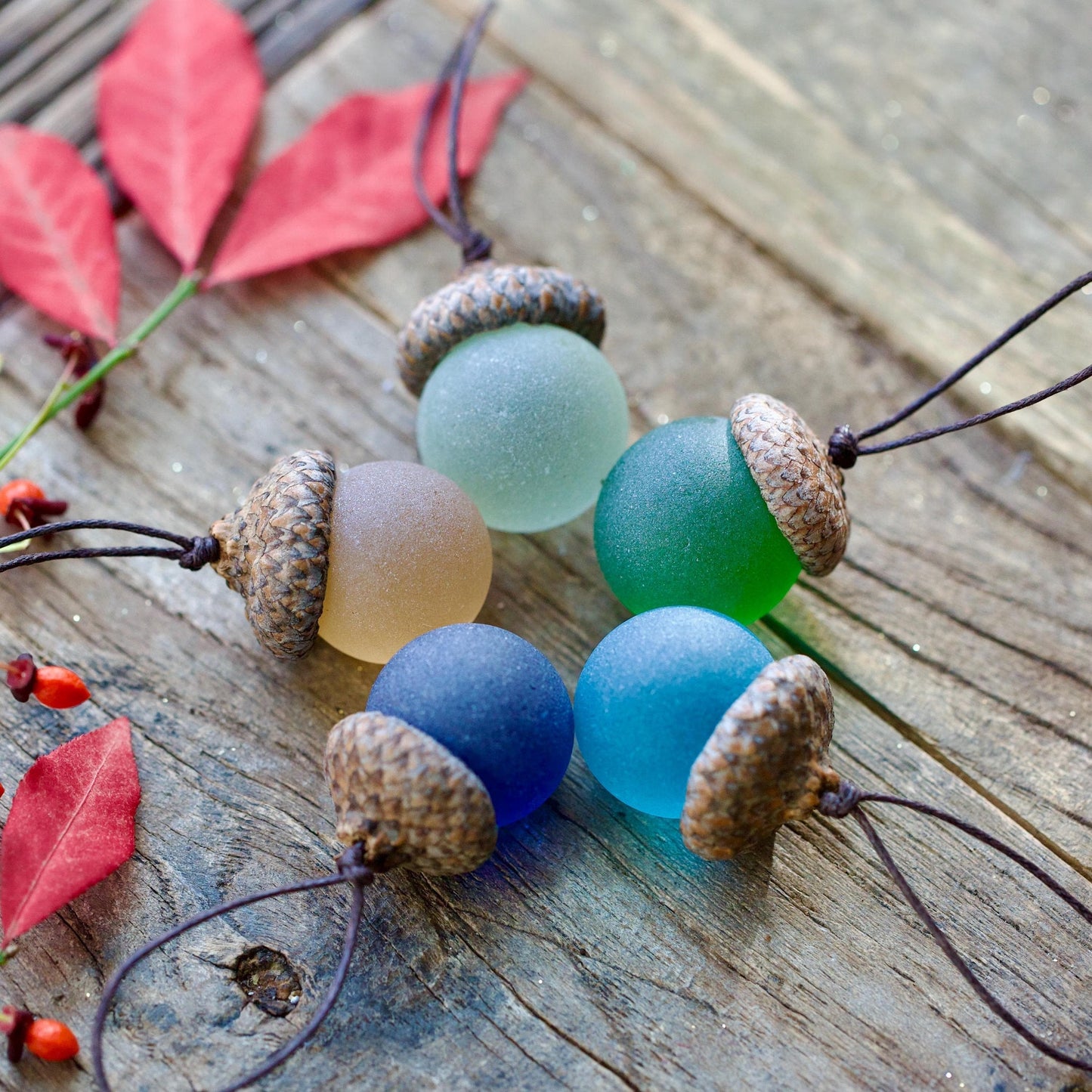 🔥 10,000 Sold This Week✨-🌊Handmade Sea Glass Acorn Ornaments