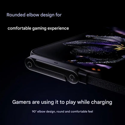 📱65W Braided Fast Charge Cable With Built-in Phone Stand