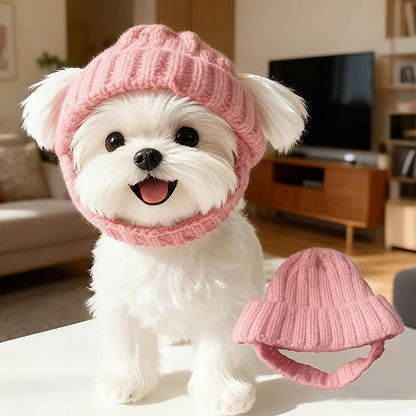 🔥 10,000 Sold This Week✨ - 🐾Red Wool Knit Dog Beanie with Ear Flaps – Warm Winter Hat