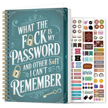 🔥Last Day 60% OFF - 📅Funny Password Notebook - Spiral Bound with Lock Icons & Funny Security Phrases✍️