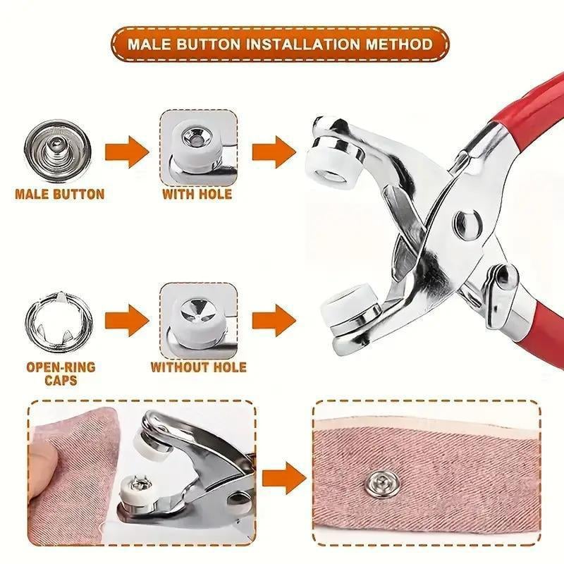 🏆 10,000 Sold This Week✨Metal Snap Buttons with Fastener Pliers Kit