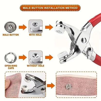 🏆 10,000 Sold This Week✨Metal Snap Buttons with Fastener Pliers Kit