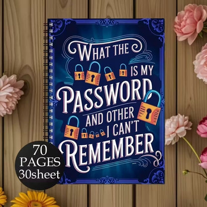 🔥Last Day 60% OFF - 📅Funny Password Notebook - Spiral Bound with Lock Icons & Funny Security Phrases✍️