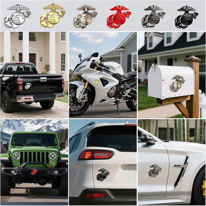 🔥 10,000 Sold This Week✨U.S. Marine Corps Metal Cars Emblem for 250th Anniversary, 3D Eagle Globe Anchor Insignia Decals