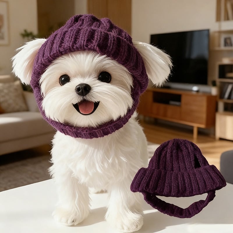 🔥 10,000 Sold This Week✨ - 🐾Red Wool Knit Dog Beanie with Ear Flaps – Warm Winter Hat