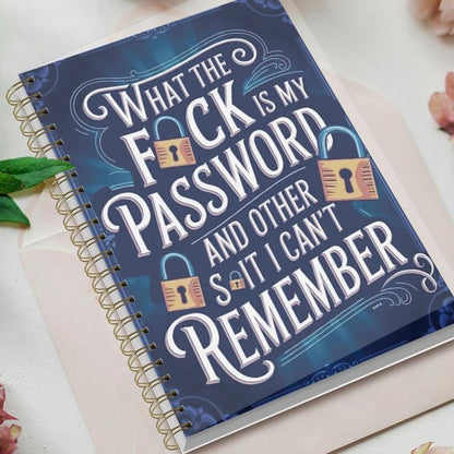 🔥Last Day 60% OFF - 📅Funny Password Notebook - Spiral Bound with Lock Icons & Funny Security Phrases✍️