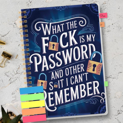 🔥Last Day 60% OFF - 📅Funny Password Notebook - Spiral Bound with Lock Icons & Funny Security Phrases✍️