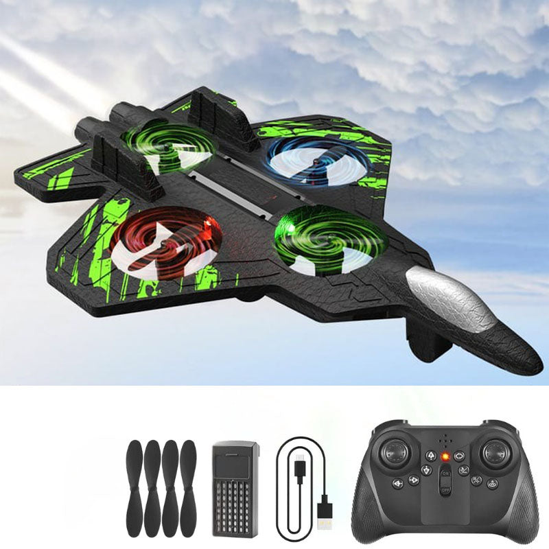 🔥 10,000 Sold This Week✨RC Stunt Fighter Jet Toy for Kids with 360° Flips & LED Lights